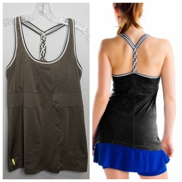 LOLE braided back gray Tank Top Large - Picture 1 of 11
